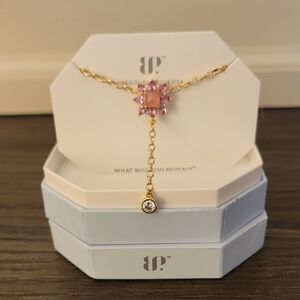 BP-Gold and Pink Necklace with Diamond Accent✨️New✨️